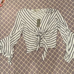 Vintage Havana Navy stripe tie top